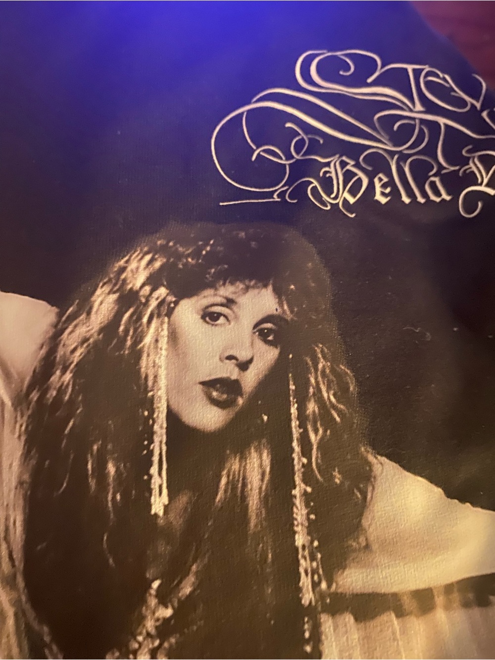 Stevie Nicks Bella Donna Vintage Style Graphic Tee - Black with Sepia Portrait